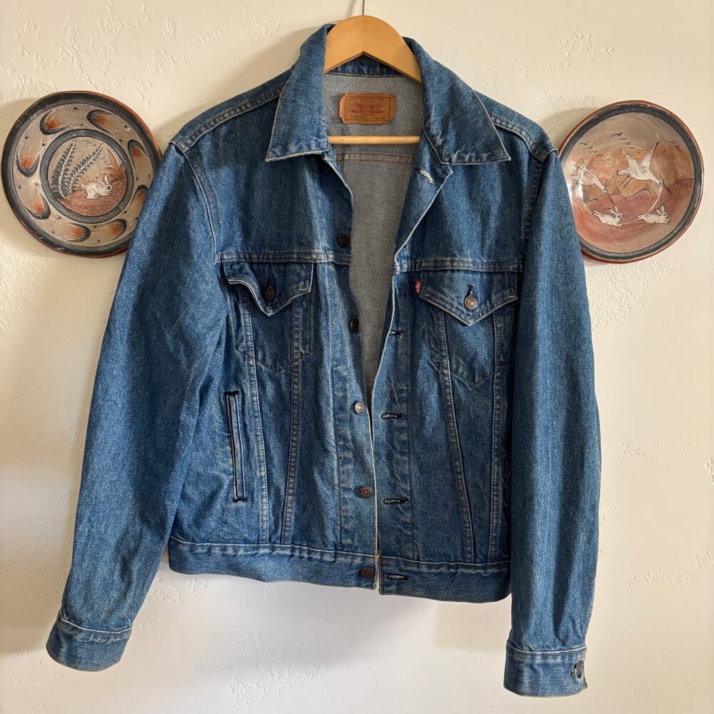 Vintage 80's Levi's Denim Trucker Jacket Size 42R